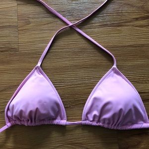 Pink triangle bikini top